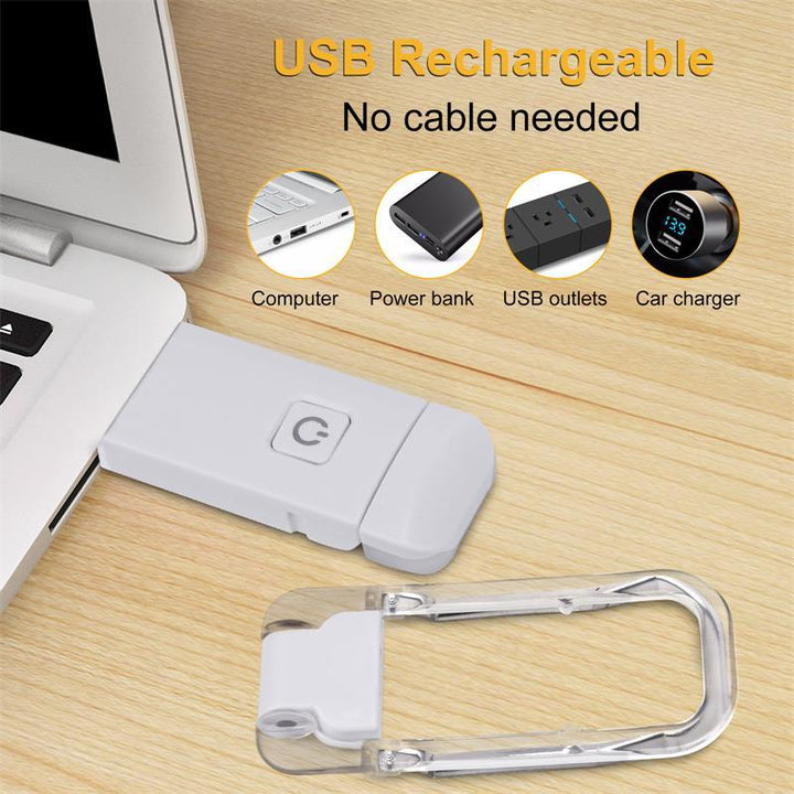 LED USB Rechargeable clip-on light Reading