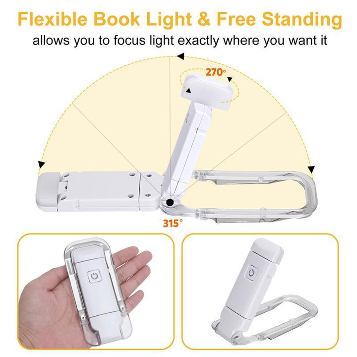 LED USB Rechargeable clip-on light Reading